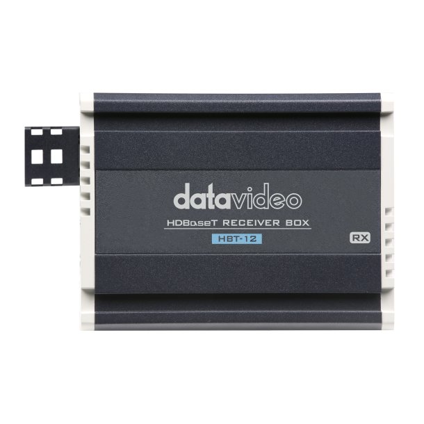 DataVideo HBT-12 HDBaseT Receiver Box, signals up to UHD/4K 25/30FPS, RS-232/422 and DVIP, PoE