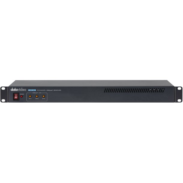 DataVideo HBT-30 3 Channel HDBaseT Receiver, Ultra HD 4K50/60 video signal, outputs HDMI, RS-422, IP