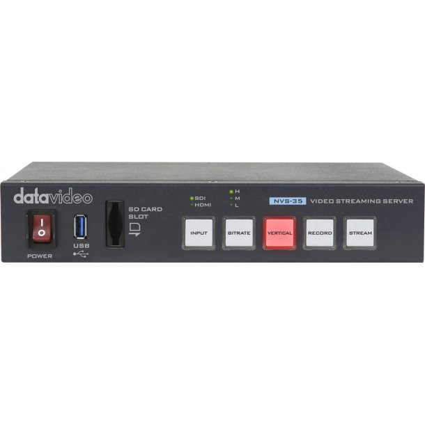 DataVideo NVS-35 Video Streaming encoder w/ 2 bitrates, SDI/HDMI input, external XLR audio input 