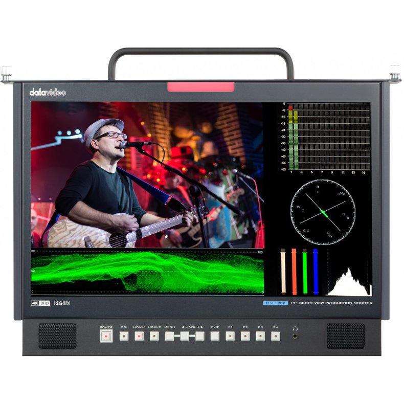 DataVideo TLM-170KM 4K Scopeview Foldable Racktray, production mon. (17,3" UHD Panel),12G-SDI/2xHDMI