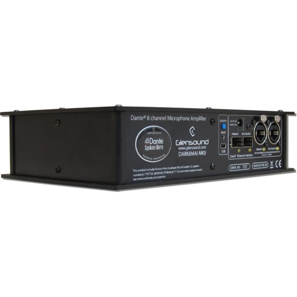 Glensound  DARK8MAI/P MkII 8 Channel Mic Amp to Dante Stagebox.  Win10 remote control.  Phoenix ins