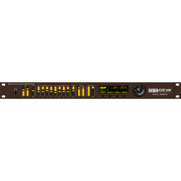 DEVA DB6410 FM & Digital Audio Processor, 4-band, AES67 input, dynamic RDS, stereo/mpx according to ITU BS412, ip remote, SNMP, digital input, 19