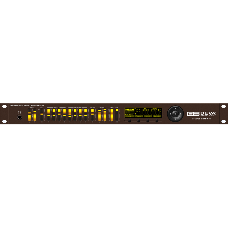 DEVA DB6410 FM &amp; Digital Audio Processor, 4-band, AES67 input, dynamic RDS, stereo/mpx 