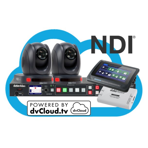 Datavideo BDL-1608 NDI Hybrid Classroom bundle with the iCast 10NDI a hybrid event switcher and TPC, 2xPTC & CAP-2