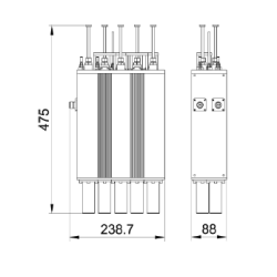 Delta Meccanica BPF35050 100W 5 poles DAB BPF DAB/DMB Filter, Tunable, 174-240 MHz, DC block, N conn