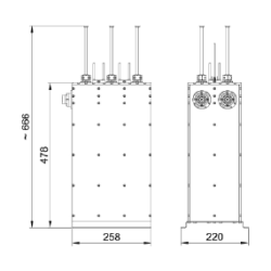 Delta Meccanica BPF36078 400W 6 poles DAB BPF DAB/DMB Filter, Tunable, 174-240 MHz, DC block, 7/16"