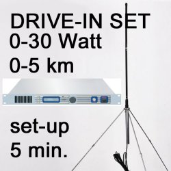Drive-In set - 0,3-30 Watt / 0-5 km RVR Blues FM stereo radio transmitter