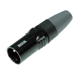 Enova XLR Male Connector, 3 pin, Black, ENV-XL23MB