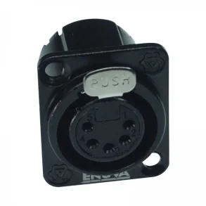 Enova XLR 5 pole chassis connector, female, black, ENV-XL15FB