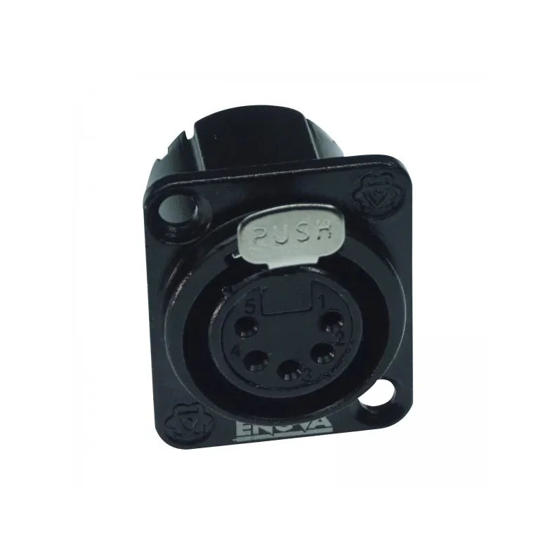 Enova XLR 5 pole chassis connector, female, black, ENV-XL15FB