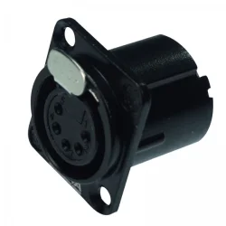 Enova XLR 5 pole chassis connector, female, black, ENV-XL15FB