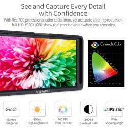 Feelworld F5 5" small 4K HDMI DSLR On Camera Monitor full HD 1920x1080 peaking assist DC Out
