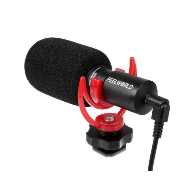Feelworld FM8 Universal Compact Video Microphone with Shock Mount, Wind Shield