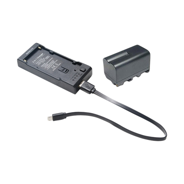 NanLite Battery Charger-Kit with 1 x Nanlite battery 4500mah NP-F + 1 charger