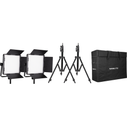 Nanlite Kit Nanlite 2 light kit 600CSA w/Carry case &amp; Light stand-2pcs bicolor LED panels