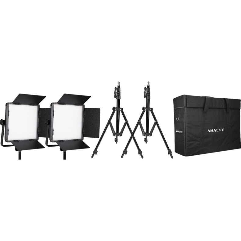 Nanlite Kit Nanlite 2 light kit 600CSA w/Carry case &amp; Light stand-2pcs bicolor LED panels