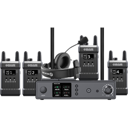 Hollyland Mars T1000 Intercom Wireless Intercom System -1 Base Station and 4 Beltpacks