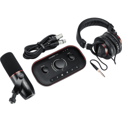 Focusrite Vocaster-Two-Studio, Vocaster Two with DM2 mic, HP60v head phones