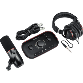 Focusrite Vocaster-Two-Studio, Vocaster Two with DM2 mic, HP60v head phones