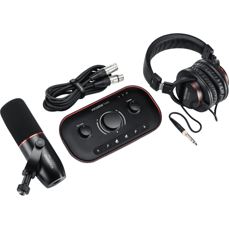 Focusrite Vocaster-Two-Studio, Vocaster Two with DM2 mic, HP60v head phones