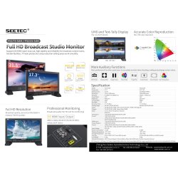 Seetec FS215-S4K 21.5" 3G-SDI 4K HDMI Broadcast Studio Monitor IPS  Full HD 1920 x 1080