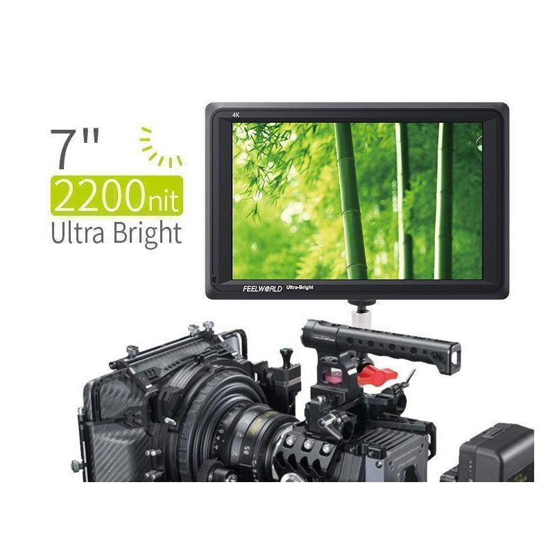 Feelworld FW279 7" 2200nit Daylight Viewable Camera Field Monitor 4K HDMI In/Out 1920X1200 IPS Panel