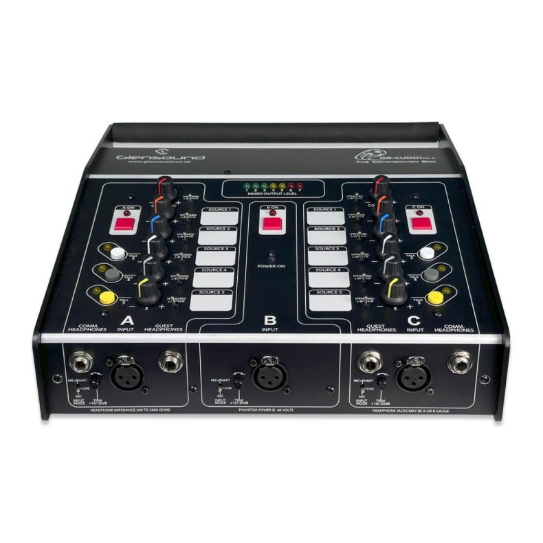 Glensound  CU001 Dante V1 Three commentators. Dante and electronically balanced analogue I/O