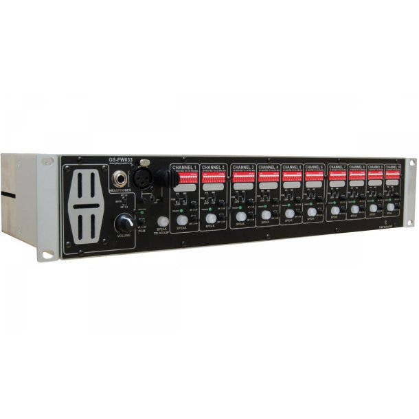 Glensound FW-033 10 channel 4W subrack with 10 x 10 matrix switcher