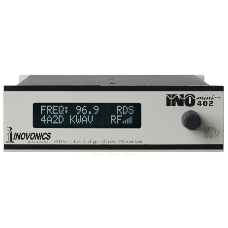 Inovonics 402-00 INOmini LED Sign Driver, 64MHz  108MHz | RDS presence,  PI Code, RT, PS Display