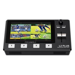 Feelworld L2 PLUS-video-mixer Multi Camera Video Mixer Switcher 5.5" touch PTZ Control Chroma Key Li