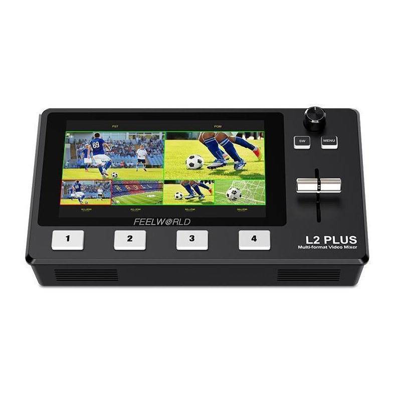 Feelworld L2 PLUS-video-mixer Multi Camera Video Mixer Switcher 5.5" touch PTZ Control Chroma Key Li