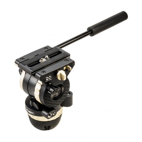 Libec NH10 dual video tripod head 75mm ball and flat base video head with a pan handle, payload 4kg