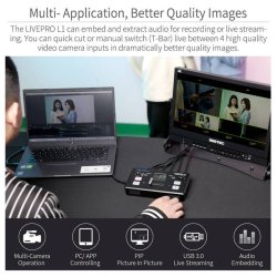 Feelworld Live Pro L1 v1 multi Camera video Mixer Switcher LCD Screen 4 HDMI inp. USB3.0 live stream
