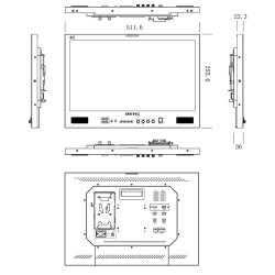 Seetec LUT215 21.5" 3D LUT IPS LCD Broadcast Studio Monitor 3G-SDI 4K HDMI Full HD 1920x1080