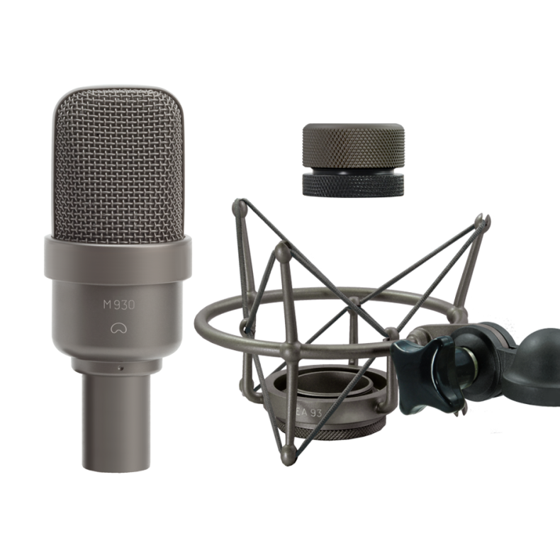 Microtech Gefell M 930 Microphone with shockmount and adapter, dark bronze