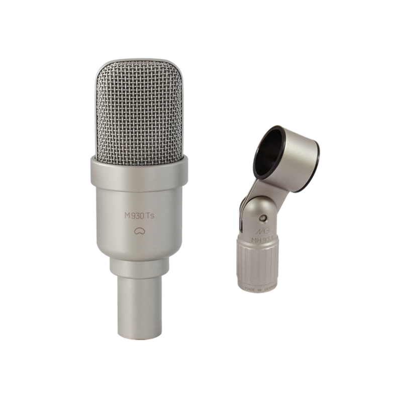 Microtech Gefell Kodensatormikrofon M 930 Ts Nicke matt mit Mikrofonhalter