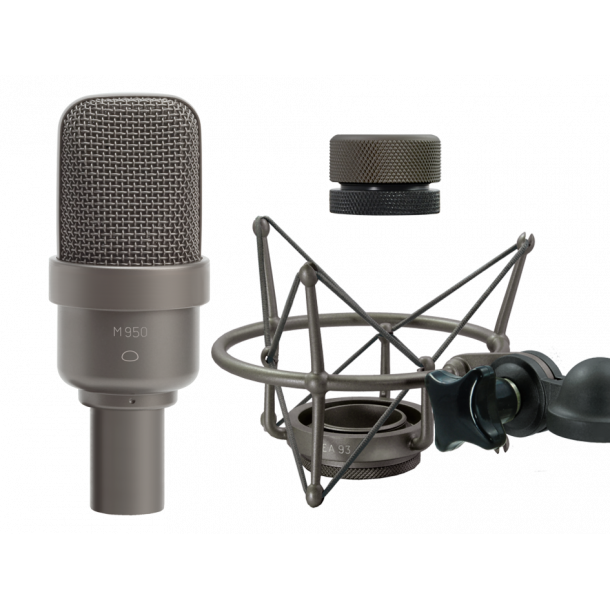 Microtech Gefell M 950 Condenser Microphone - dark bronze with shockmount and adapter