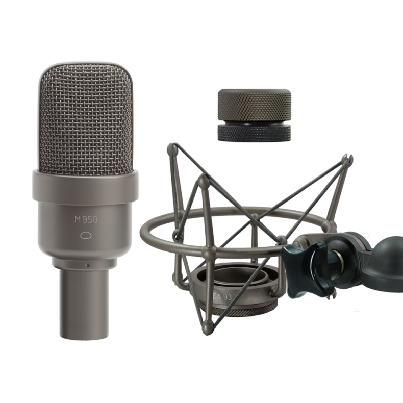 Microtech Gefell M 950 Kondensatormikrofon - dunkel bronze mit Shockmount und Adapter