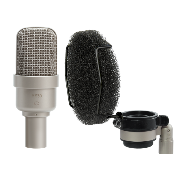 Microtech Gefell M930 Studio Condenser Microphone satin nickel, with EH93P - Broadcast Bundle