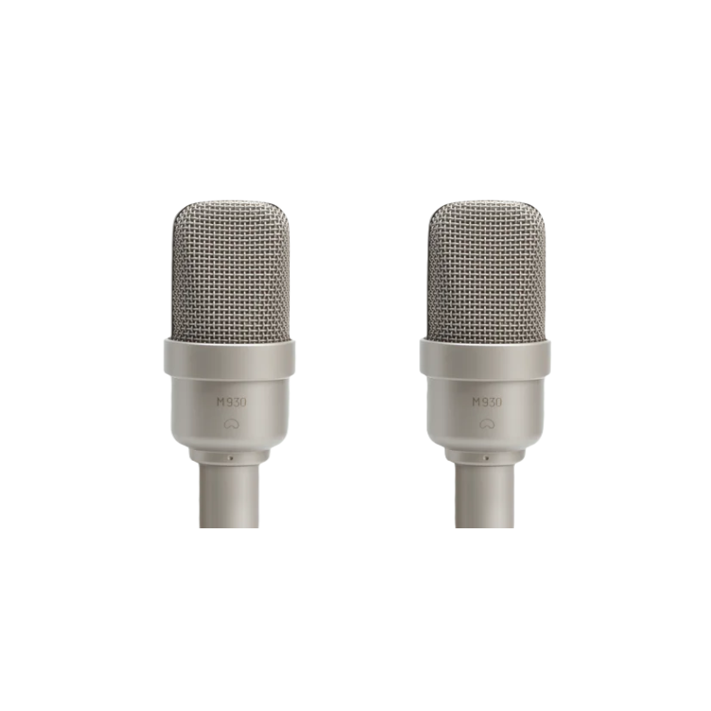 Microtech Gefell M930 Matched pair of condenser microphones -Stereo, satin nickel, with KS25