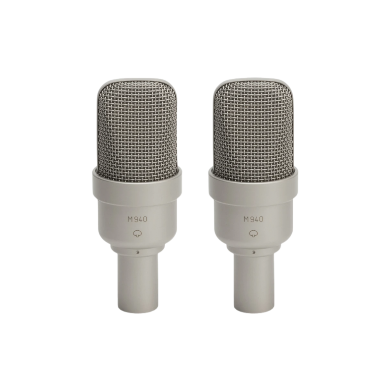 Microtech Gefell M940 Matched pair of condenser microphones -Stereo, satin nickel, with KS25