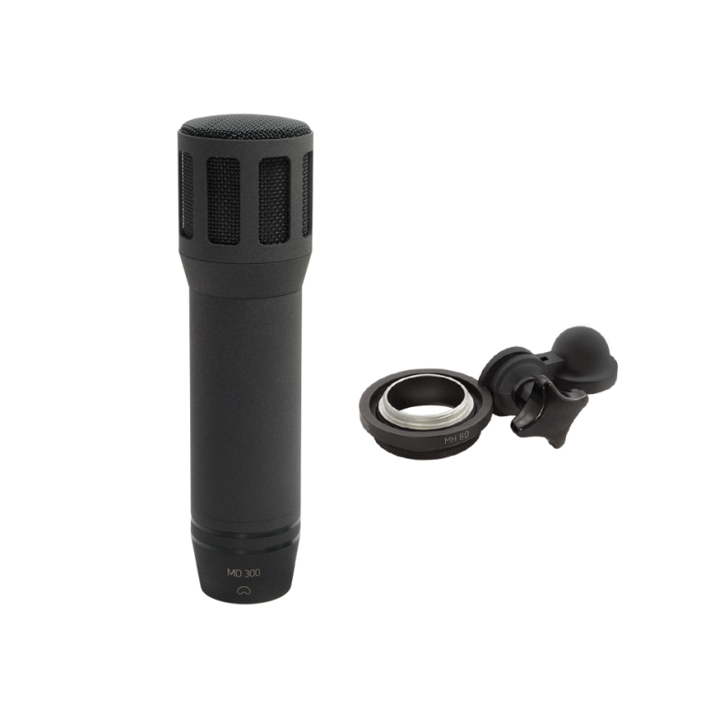 Microtech Gefell MD300 Dynamic microphone, black matt, with MH80