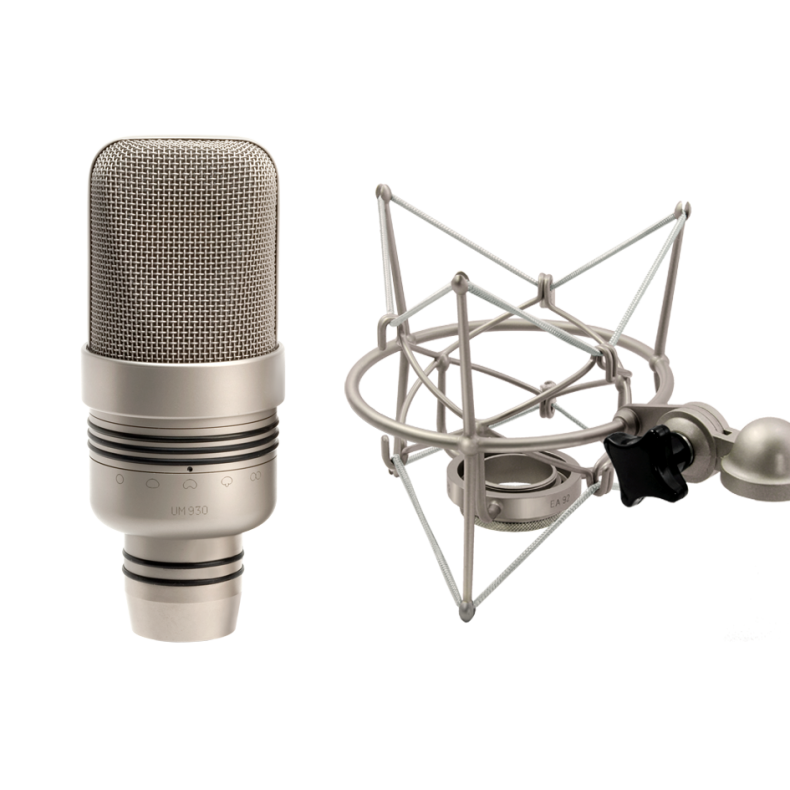 Microtech Gefell UM930 Studio condenser microphone, satin nickel, with EA92