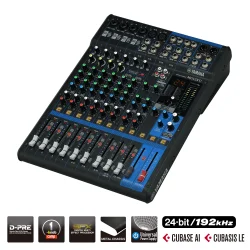 Yamaha MG12XU 12-Channel Mixing Console: Max. 6 Mic / 12 Line Inputs. Digital Effects.