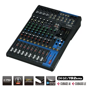 Yamaha MG12XU 12-Channel Mixing Console: Max. 6 Mic / 12 Line Inputs. Digital Effects.