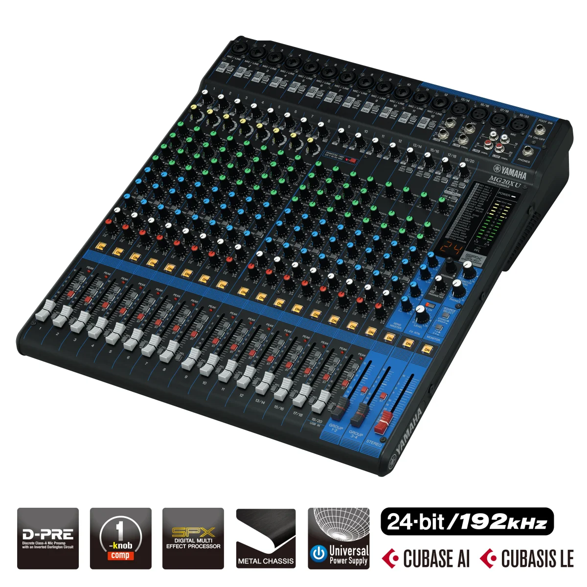 Yamaha MG20XU 20-Channel Mixing Console: Max. 16 Mic / 20 Line