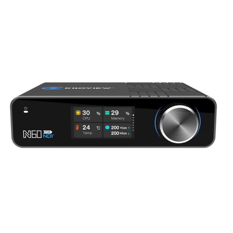 Kiloview N60 - 4K HDMI/USB to NDI Bi-Directional Converter, LCD Screen, AVC+HEVC,PTZ contr, PoE+DC