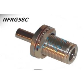 Connector Female to crimp for cable RG58 Type N