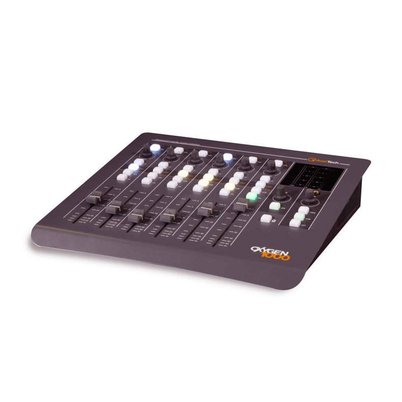 Axel Oxygen 1000-BT Digital broadcast console 6 Faders; 3 Mic,; 3 bal.stereo IN; 2 USB; 1 hybrid; BT