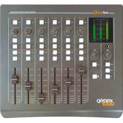 Axel Oxygen 1000-BT Digital broadcast console 6 Faders; 3 Mic,; 3 bal.stereo IN; 2 USB; 1 hybrid; BT